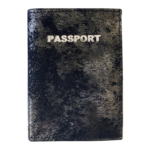 Kim White Passport Holder - Smoky Black Metallic