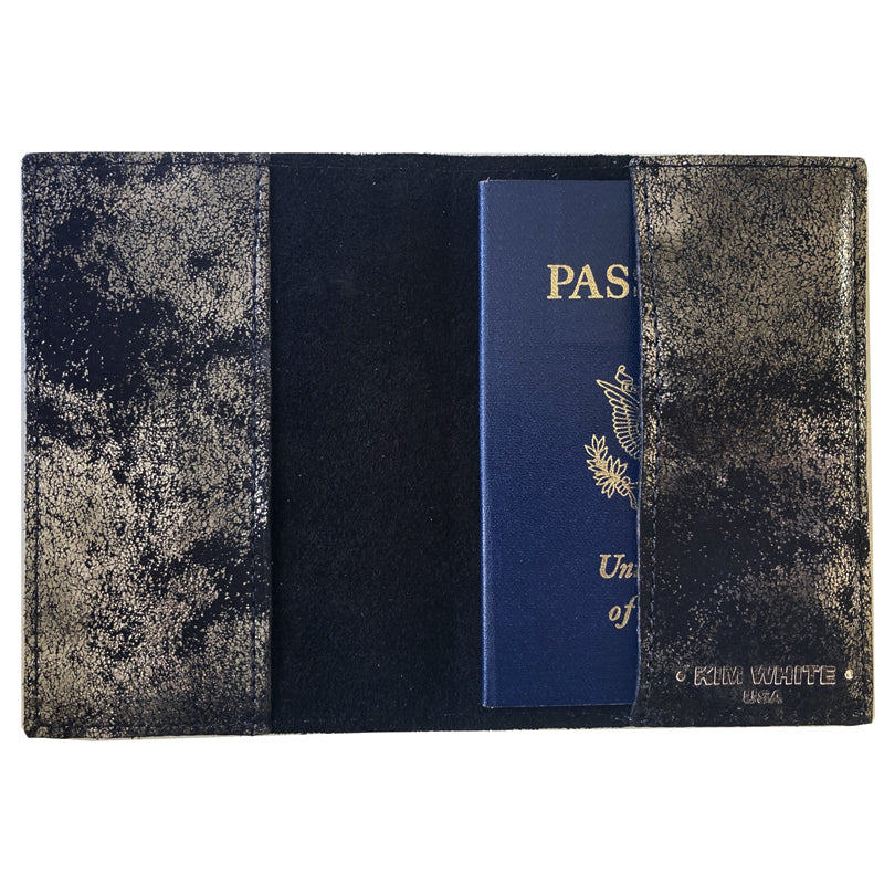 Kim White Passport Holder - Smoky Black Metallic