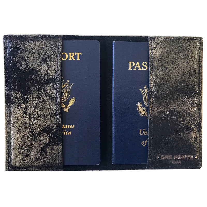 Kim White Passport Holder - Smoky Black Metallic