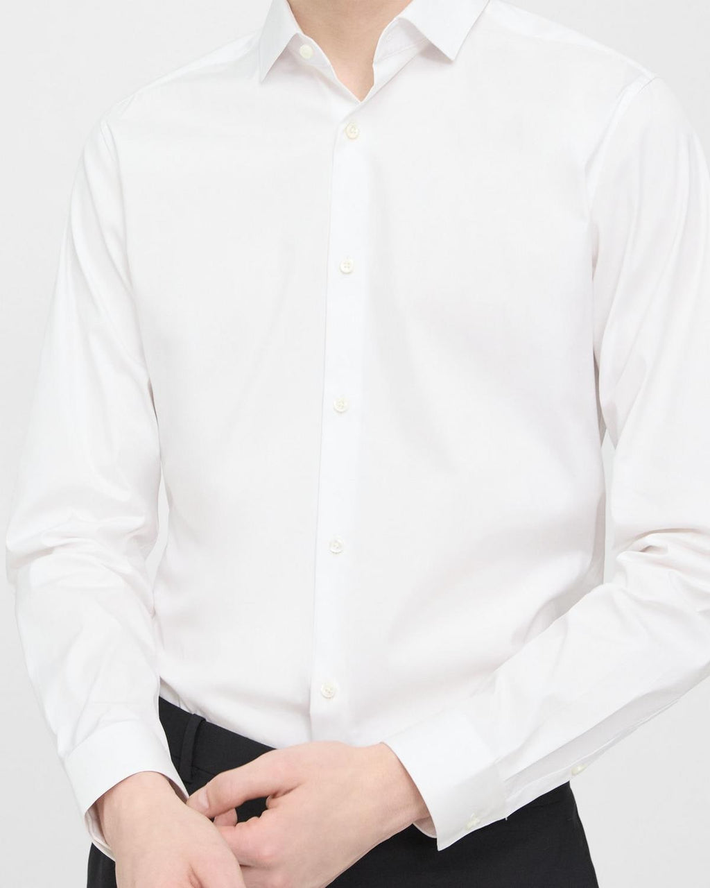 Theory Sylvain Shirt in Good Cotton - White