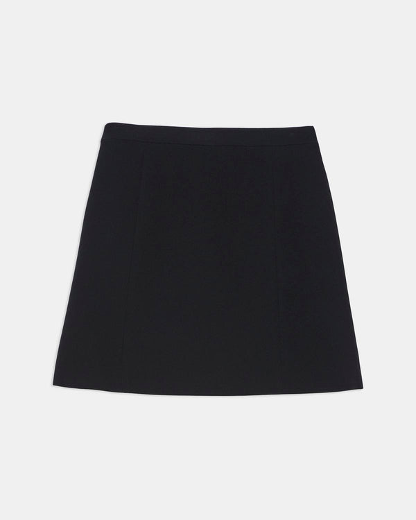 Staple Wrap Skirt In Crepe - Black