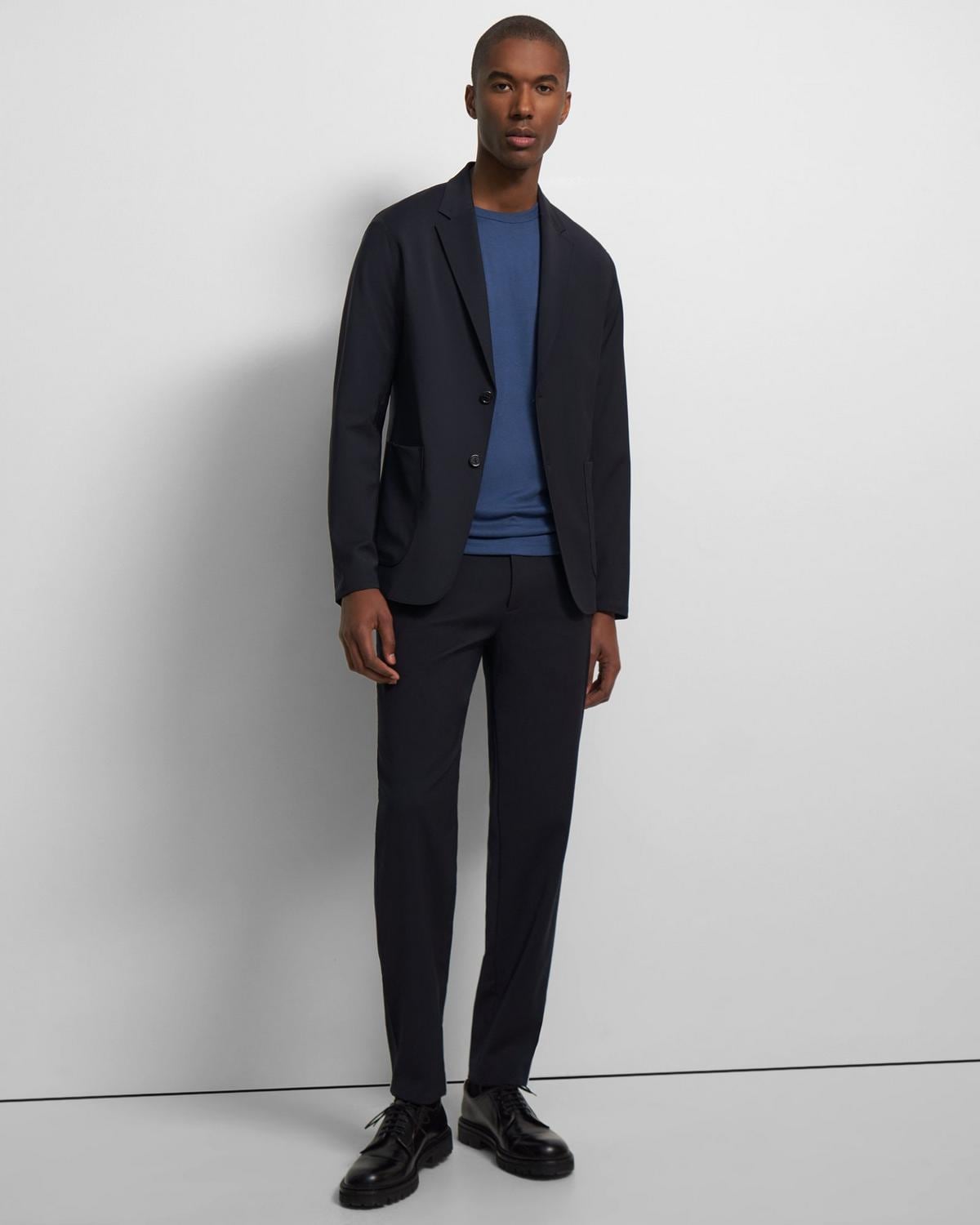 Theory Clinton Blazer in Motion Bonded - Baltic/Grey Melange