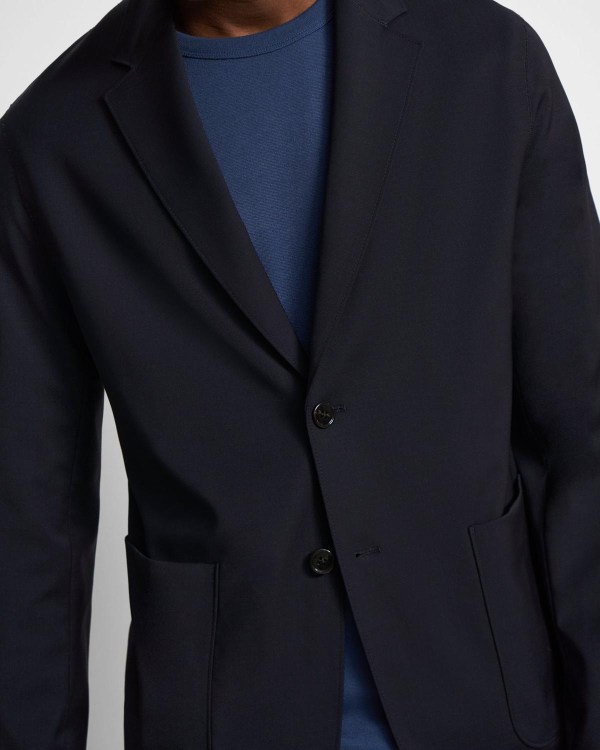 Theory Clinton Blazer in Motion Bonded - Baltic/Grey Melange