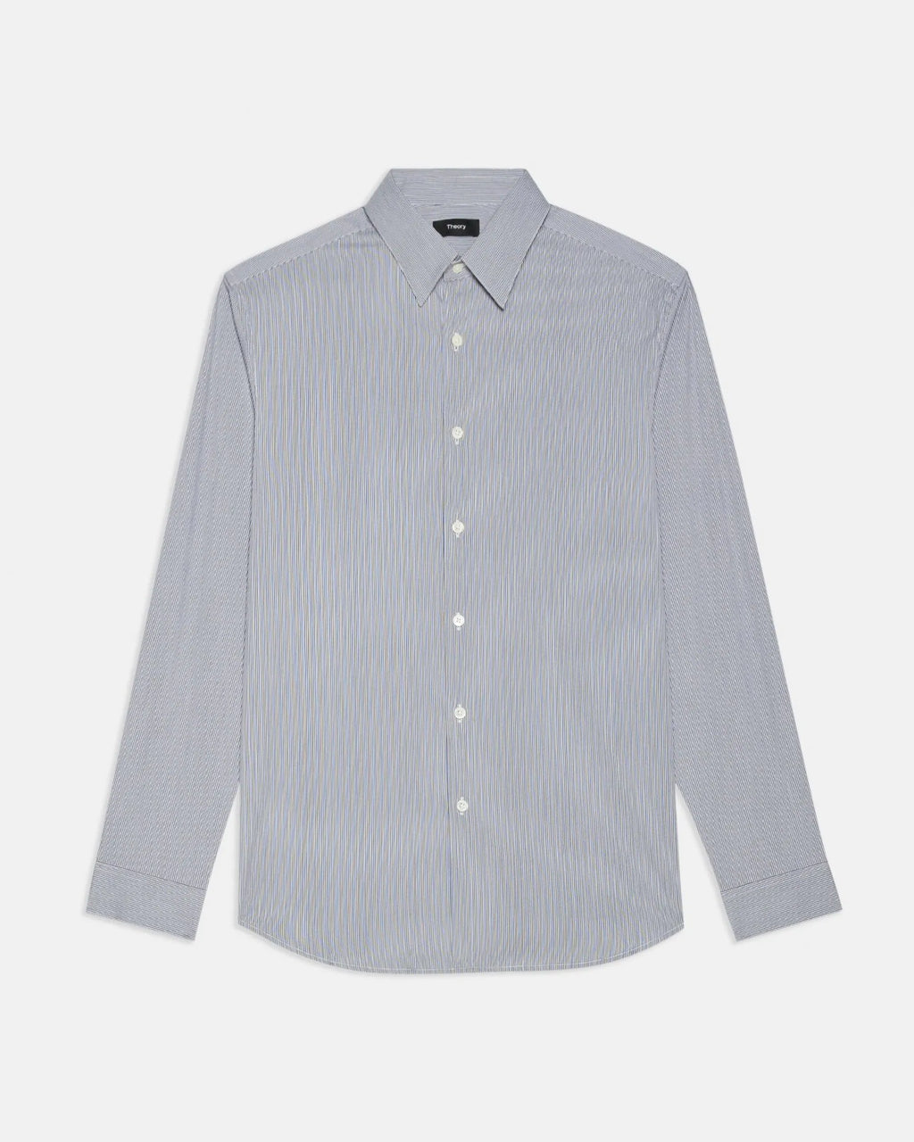 Theory Irving Shirt in Good Cotton - Baltic/White