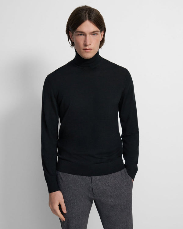 Theory Turtleneck Sweater in Regal Wool - Black