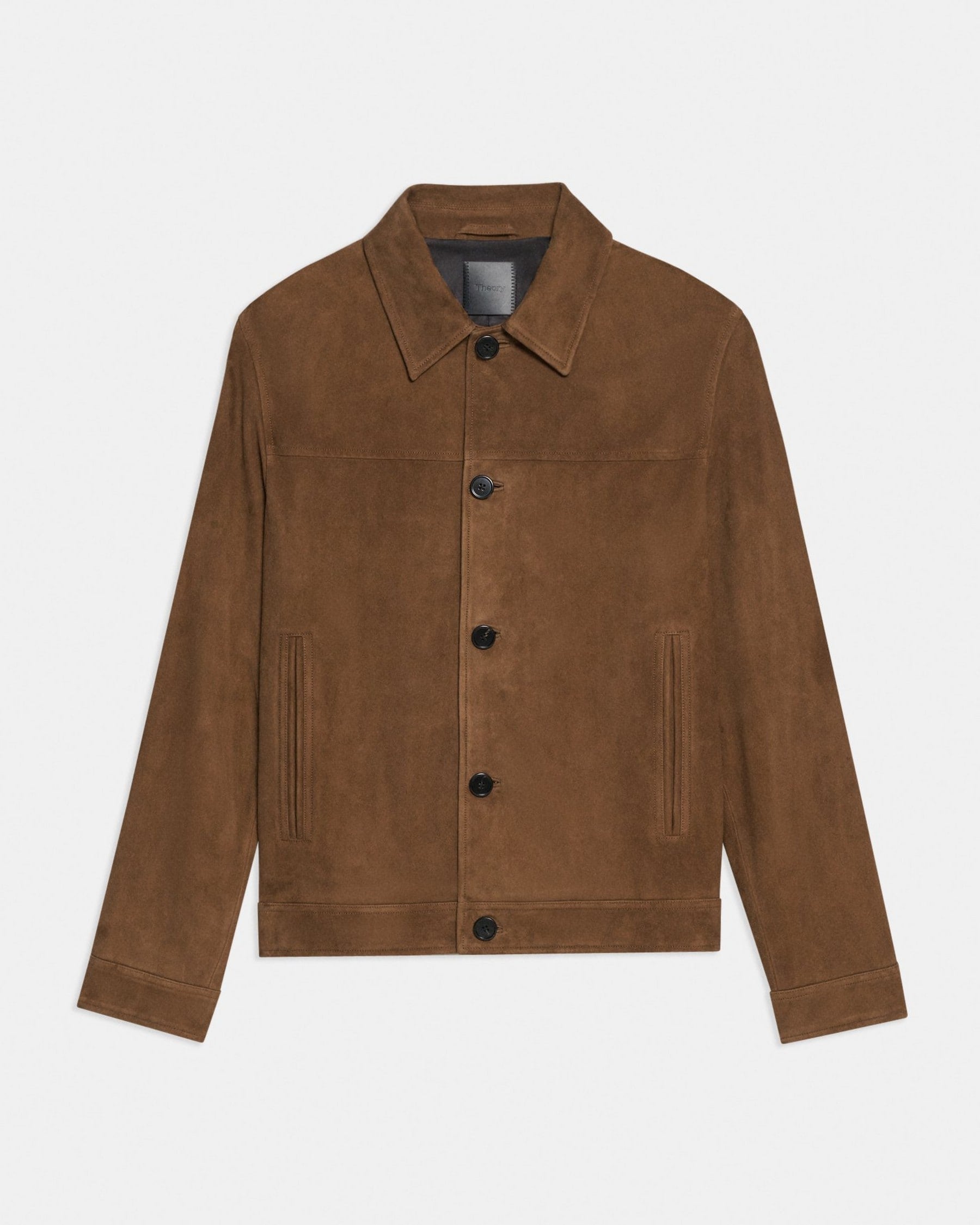 Theory Amos Trucker Jacket in Suede