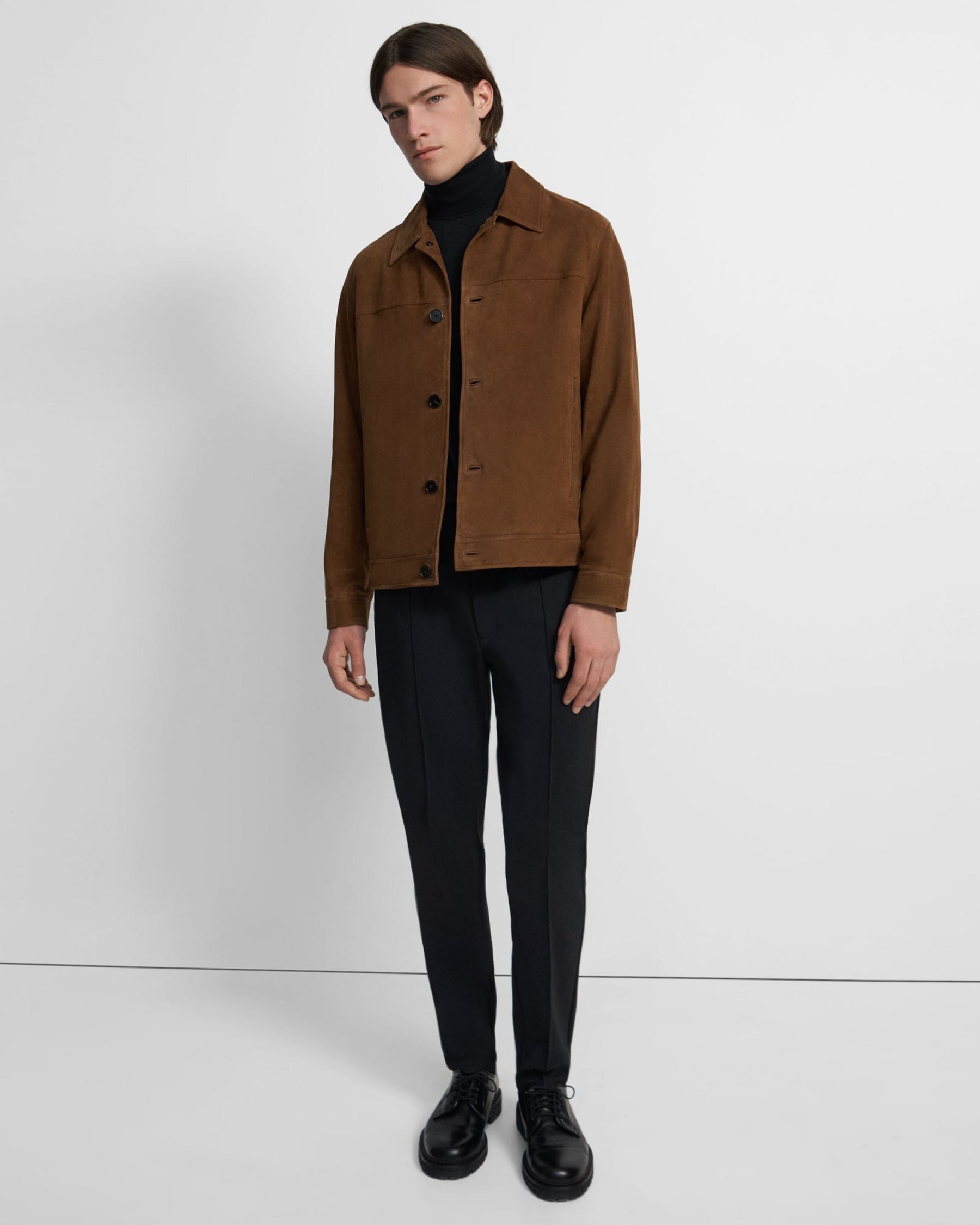 Theory Amos Trucker Jacket in Suede