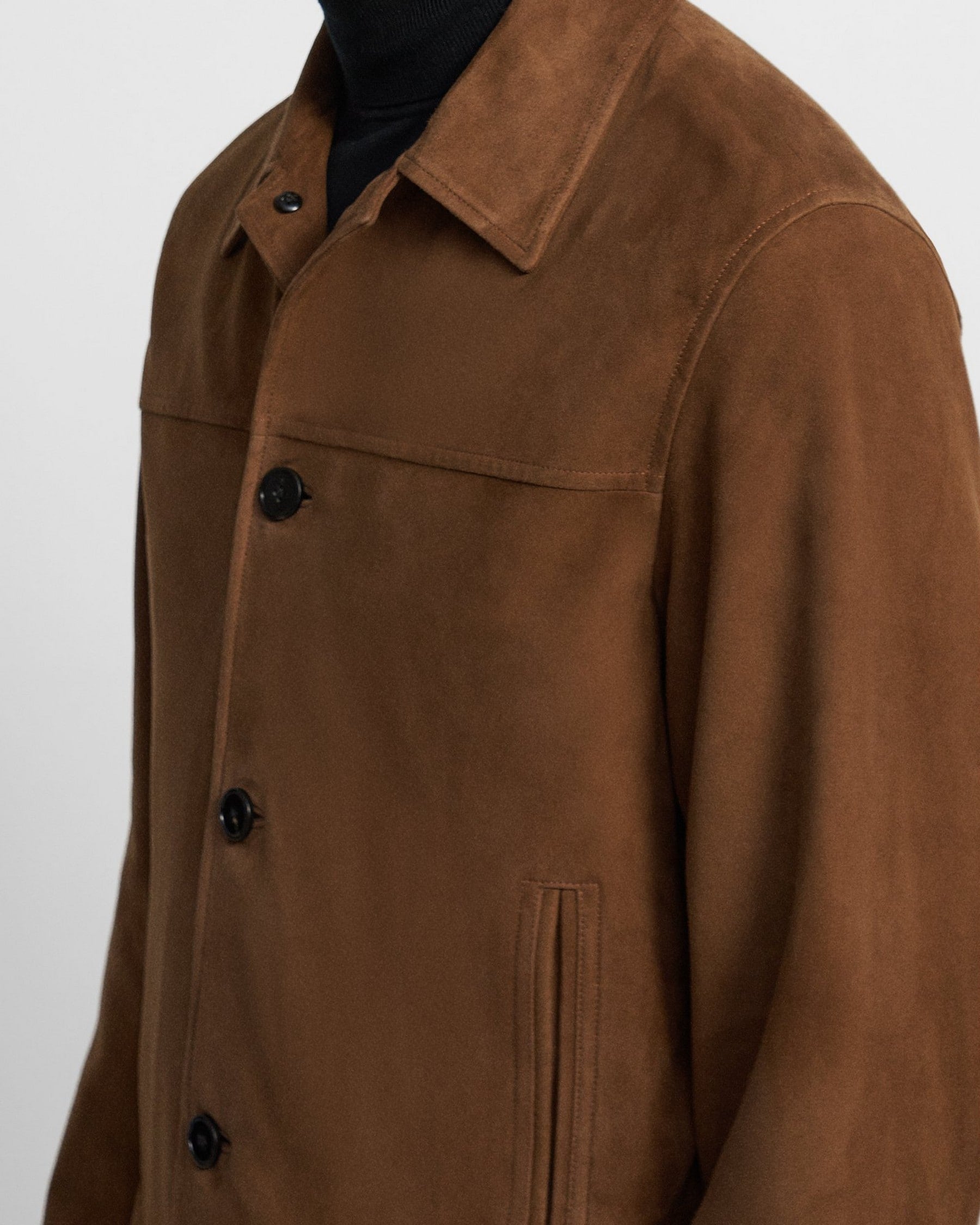 Theory Amos Trucker Jacket in Suede