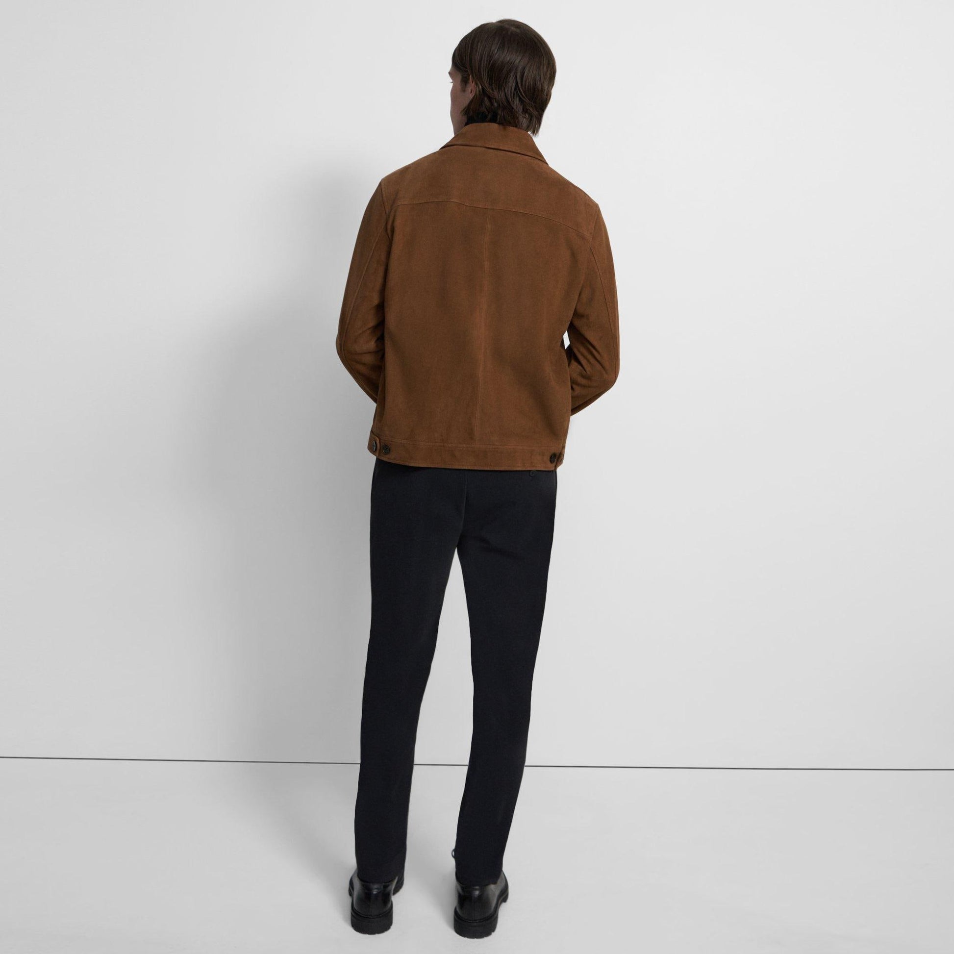 Theory Amos Trucker Jacket in Suede