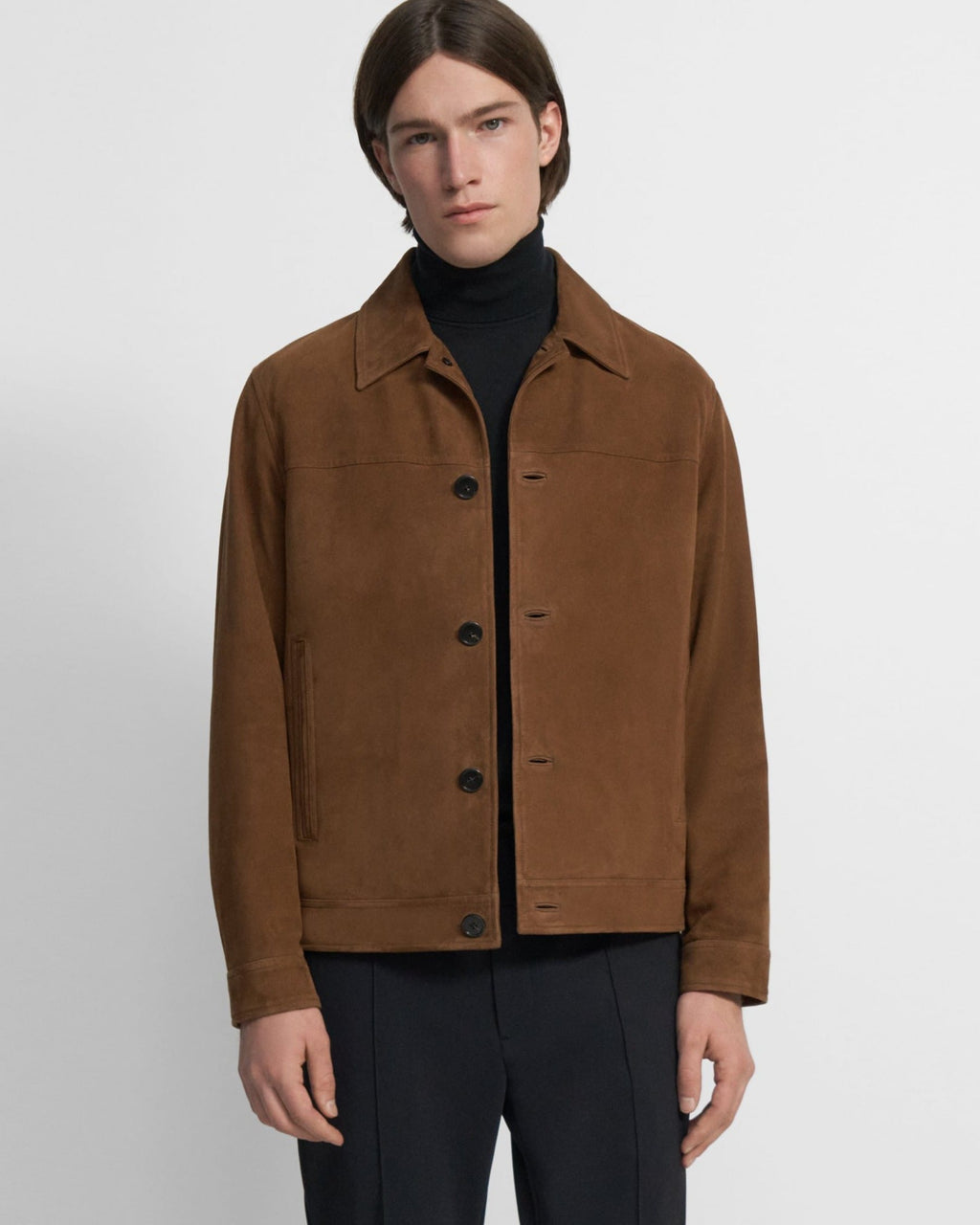 Theory Amos Trucker Jacket in Suede