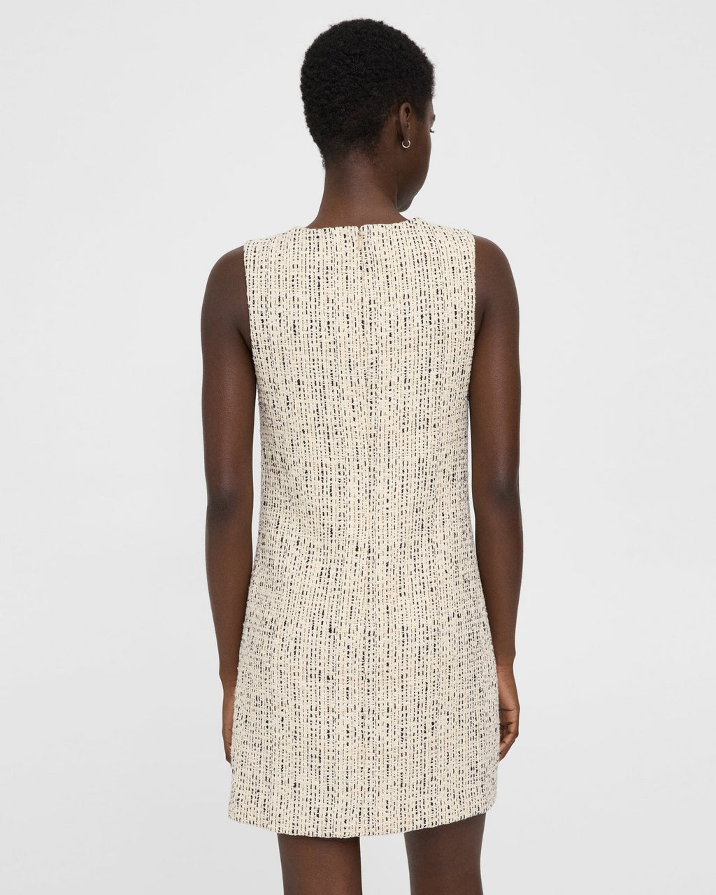 Theory Shift Dress in Cotton-Blend Tweed - Ivory Multi