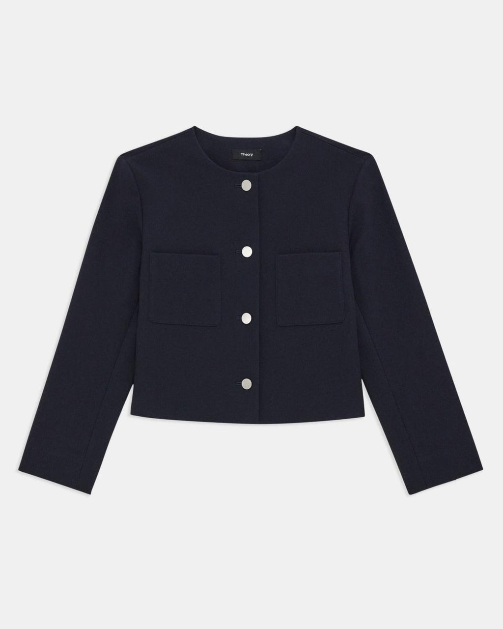 Theory Cropped Jacket in Neoteric Twill - Dark Navy
