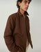 Lambswool Zip Front Winter Jacket - Rust
