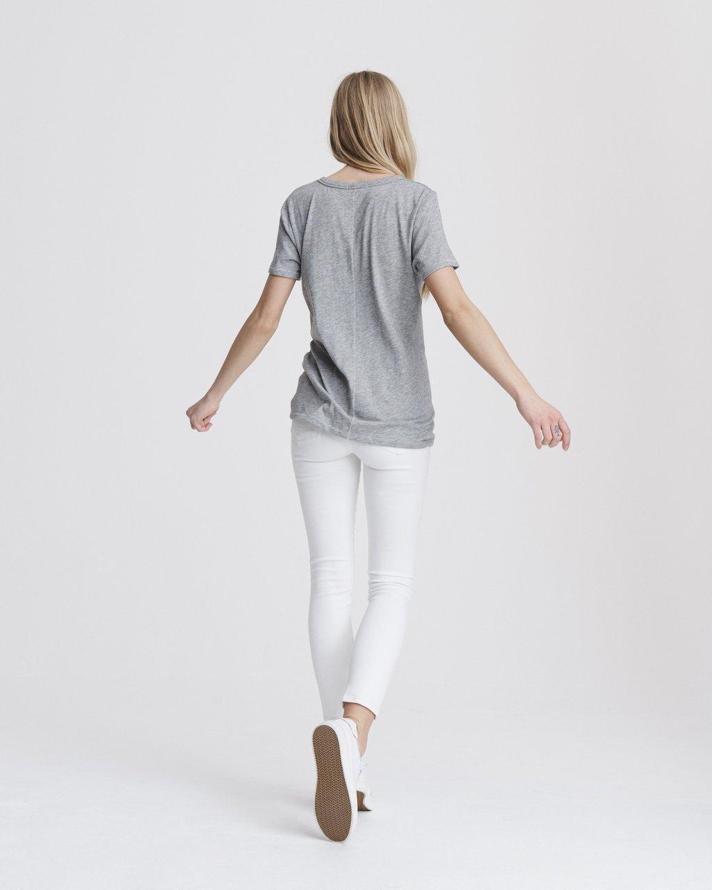 The Slub Vee - Heather Grey