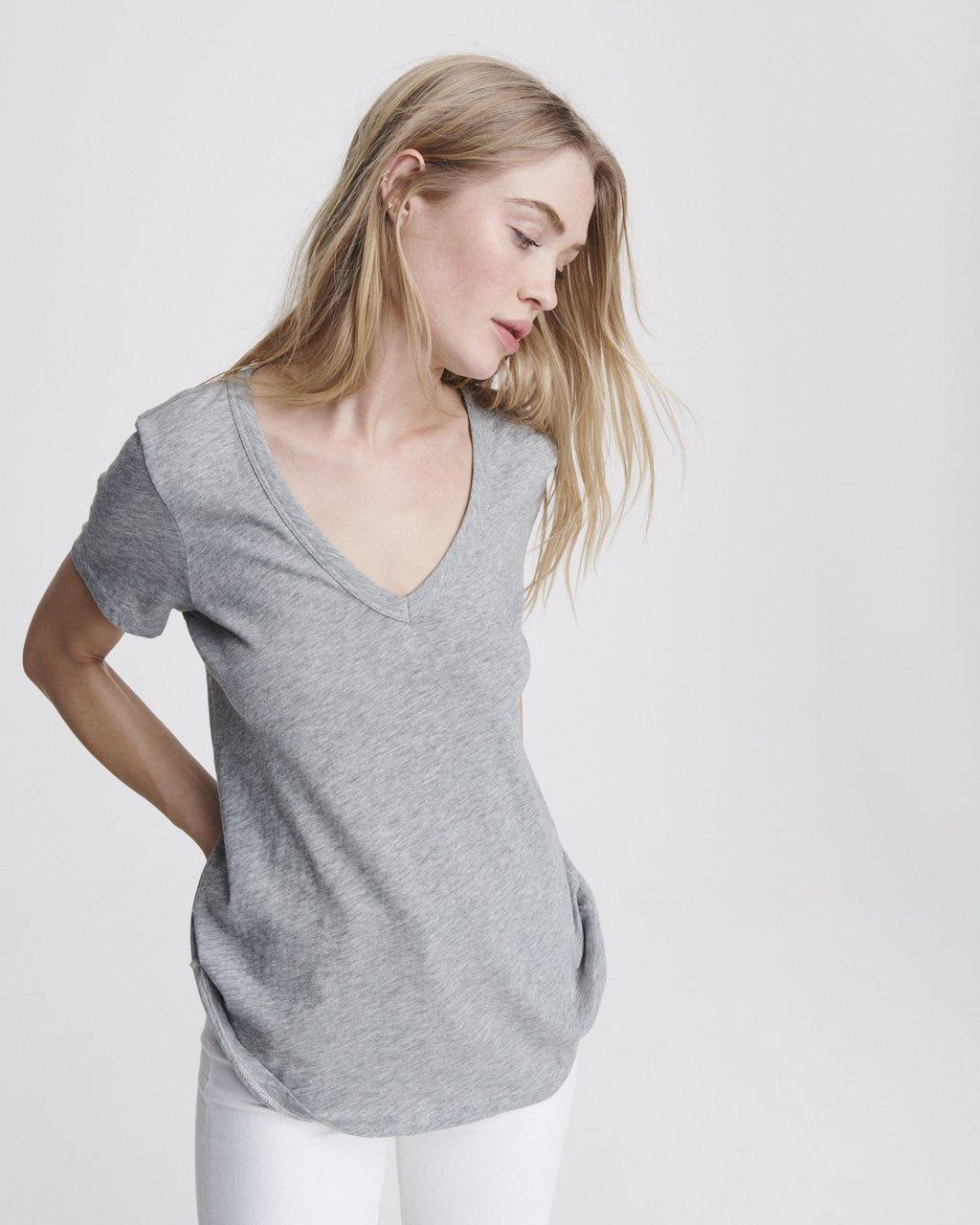 The Slub Vee - Heather Grey