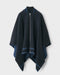 Varsity Zip Wool Poncho - Charcoal