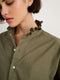 Alex Mill Easy Ruffle Shirt in Paper Poplin - Dusty Olive