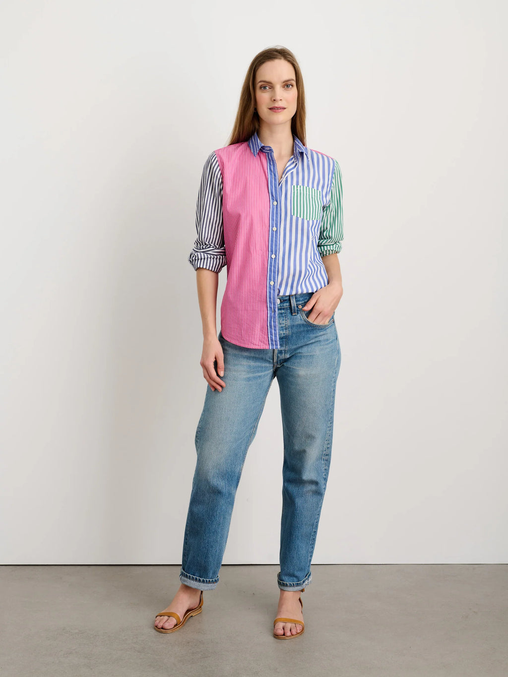 Alex Mill Wyatt Shirt in Mixed Stripe