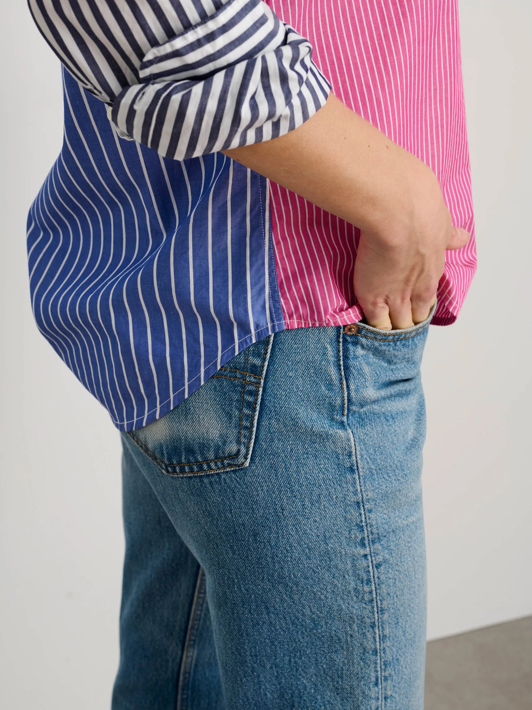 Alex Mill Wyatt Shirt in Mixed Stripe