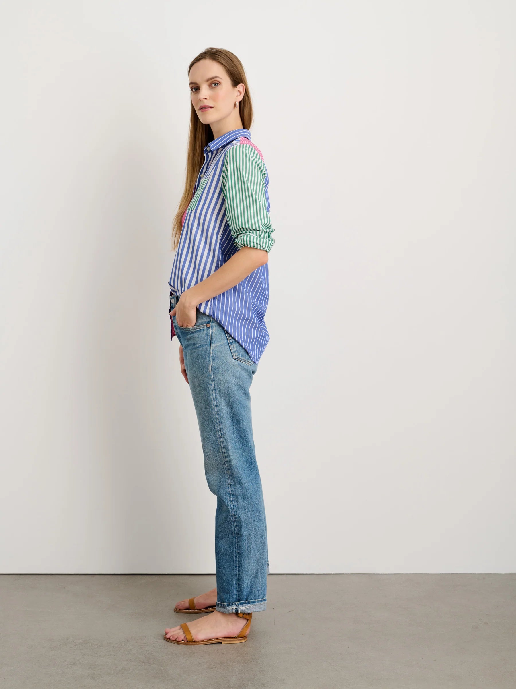 Alex Mill Wyatt Shirt in Mixed Stripe