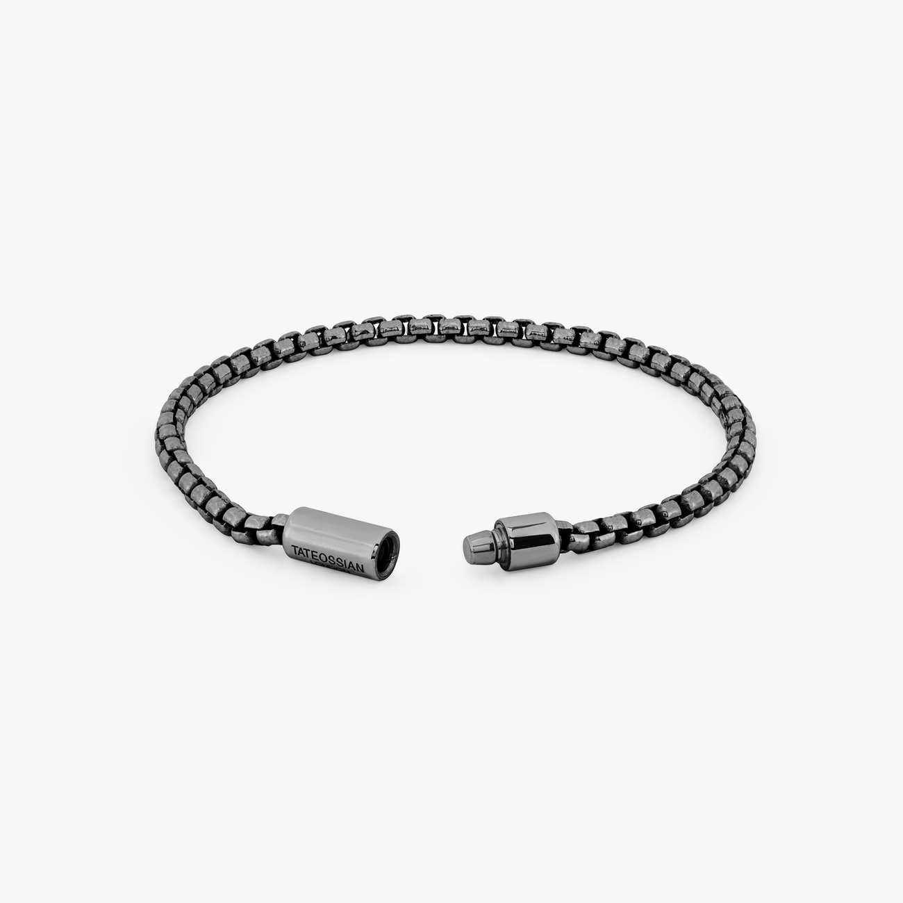 Tateossian Pop Sleek Bracelet - Black Rhodium Plated Sterling Silver