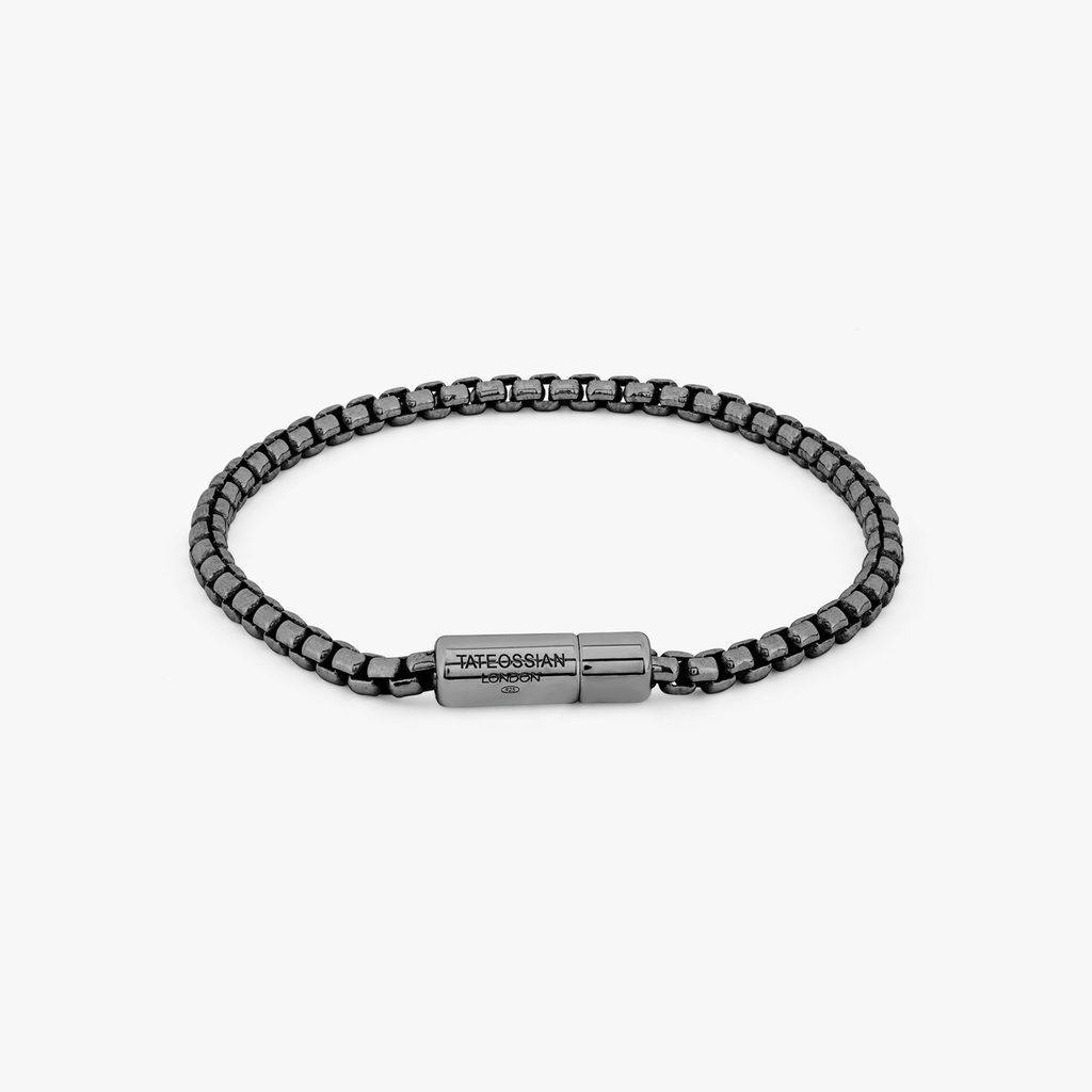 Tateossian Pop Sleek Bracelet - Black Rhodium Plated Sterling Silver