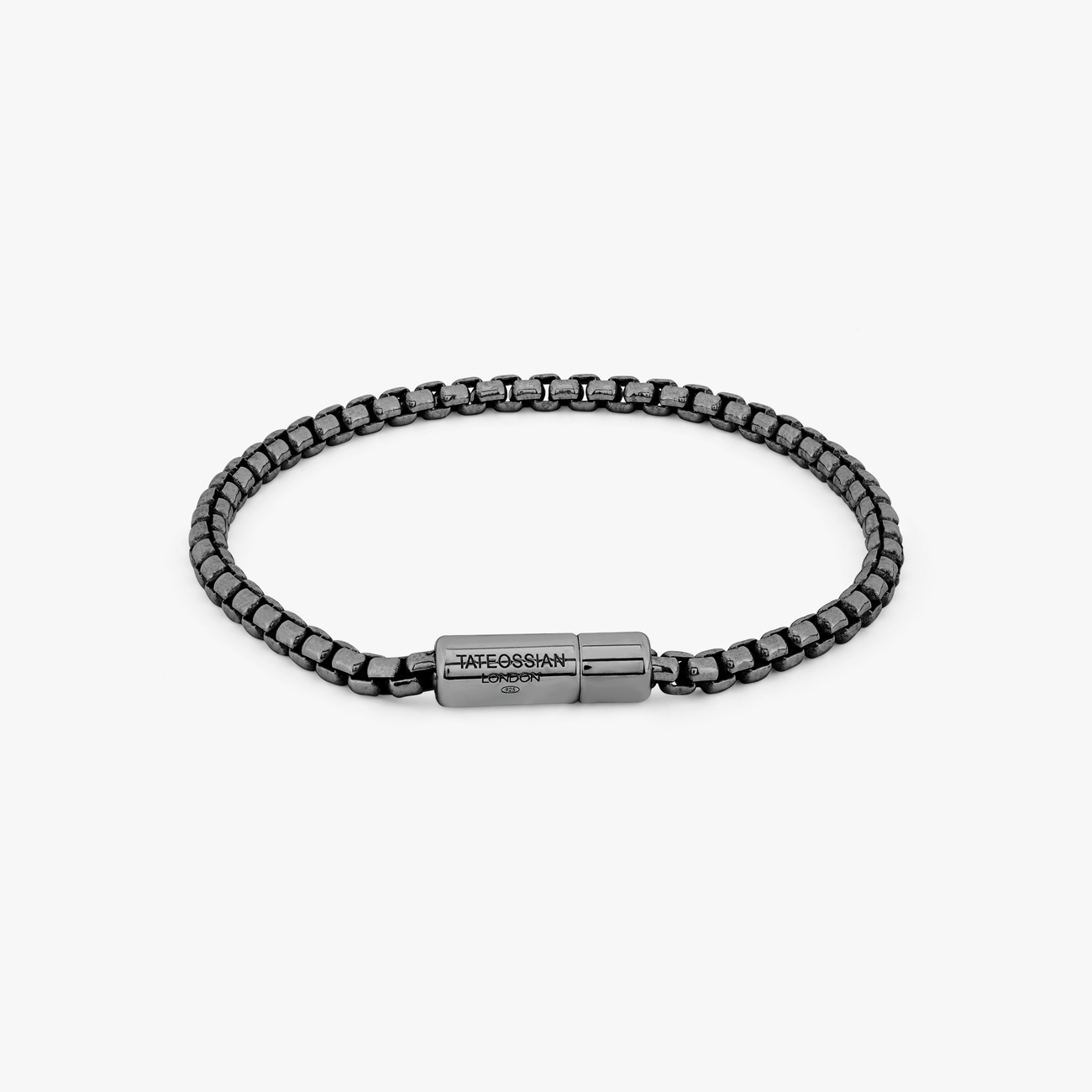 Tateossian Pop Sleek Bracelet - Black Rhodium Plated Sterling Silver