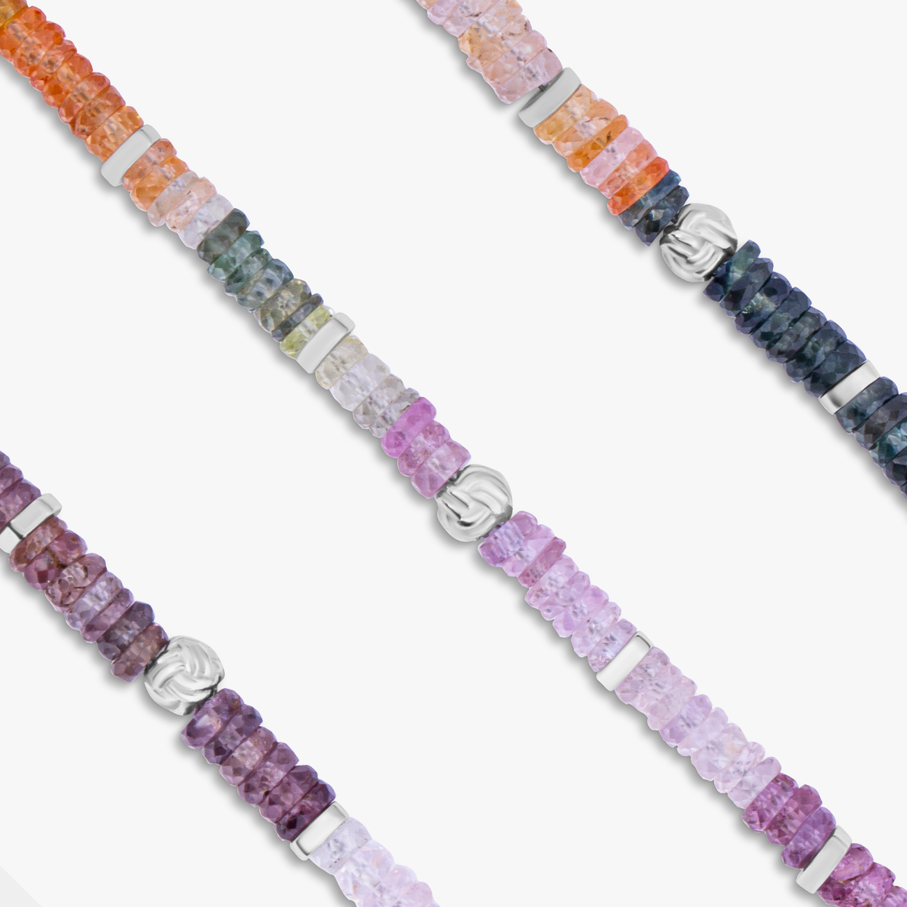 Nodo Bracelet with Multi-Colour Sapphire and Sterling Silver