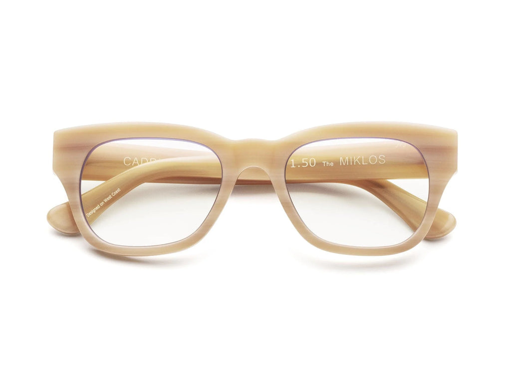 Caddis Miklos Reading Glasses - Polished Bone RGB Lens