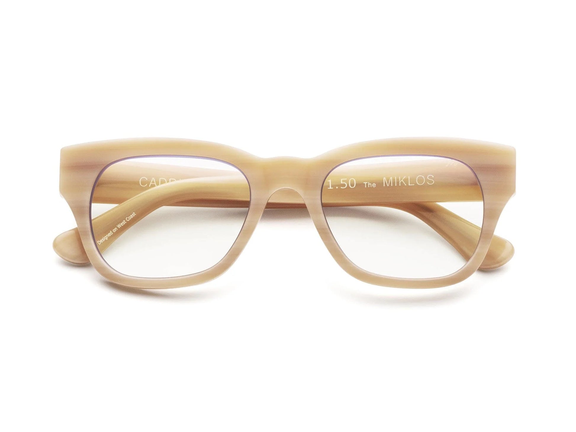 Caddis Miklos Reading Glasses - Polished Bone Blue Light