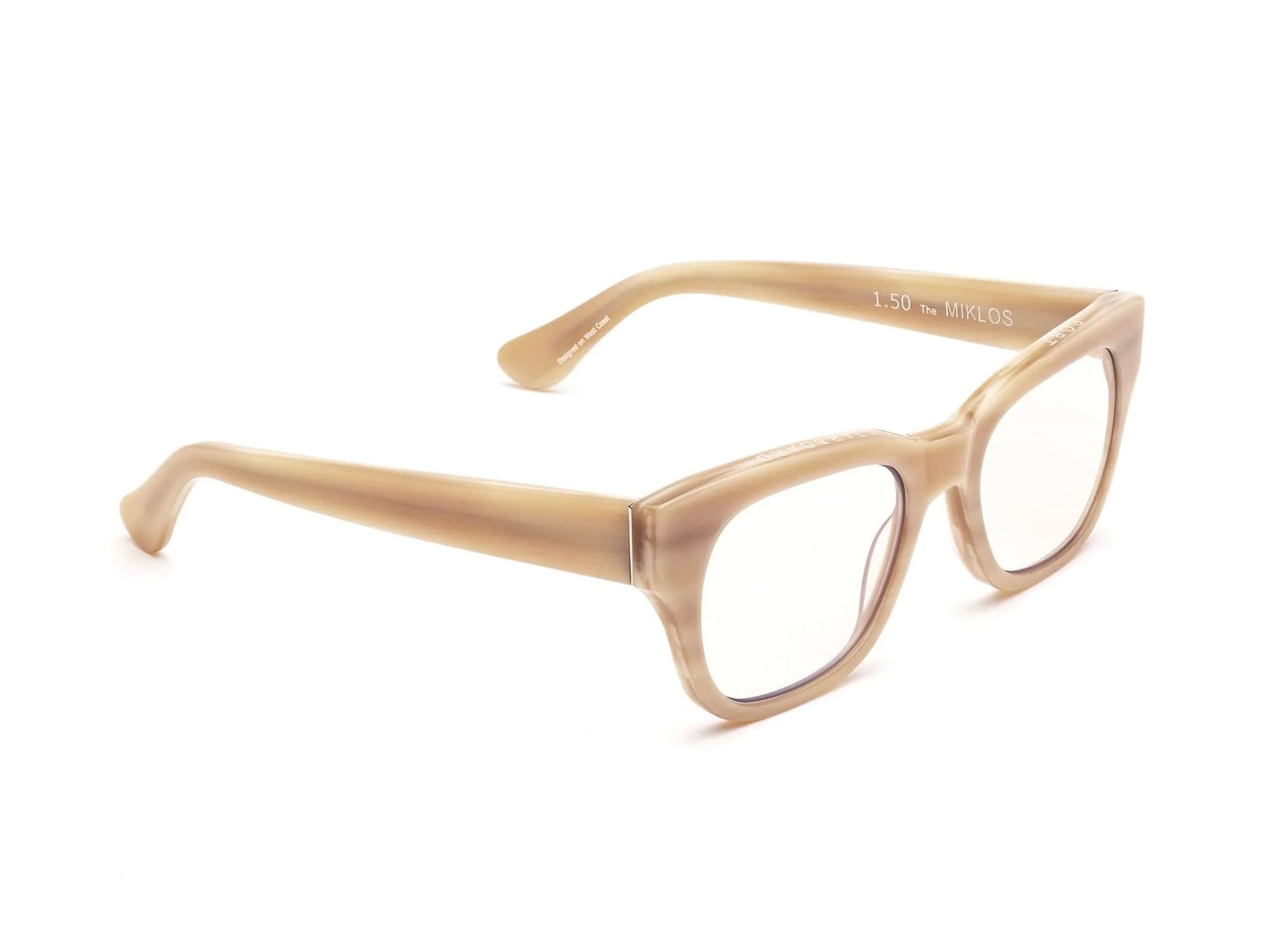 Caddis Miklos Reading Glasses - Polished Bone Blue Light