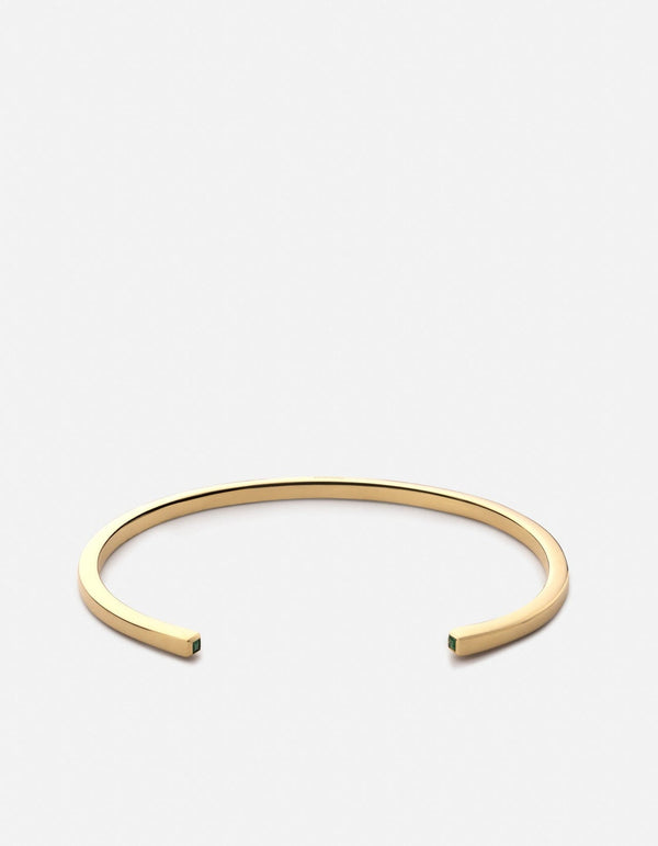 Miansai 3mm Arbor Cuff Gold Vermeil/Emerald