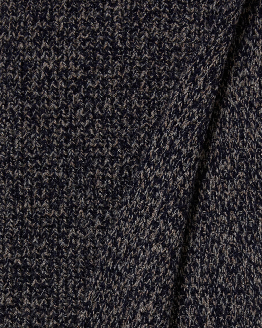 Wool Cashmere Scarf  - Navy/Brown