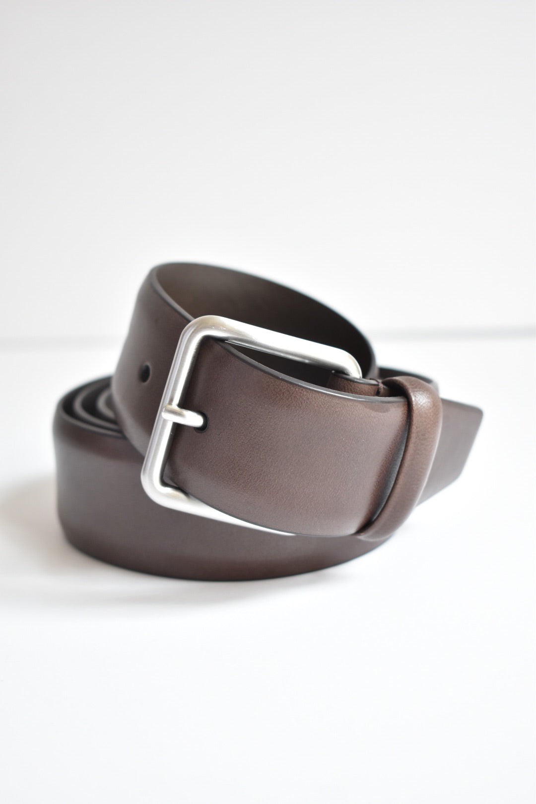 Anderson Belt Dark Brown Square Silver Buckle
