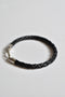 Italian Braided Silver Hook Bracelet Black