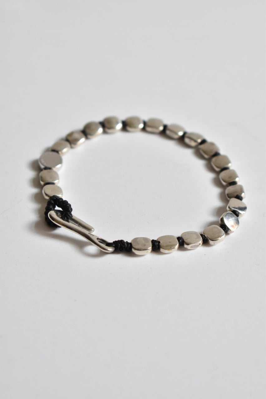 Hand Knotted Silver Bracelet Black