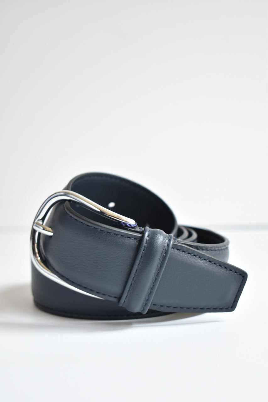 Anderson Belt Leather With Silver Rounded Buckle- Multiple Colors
