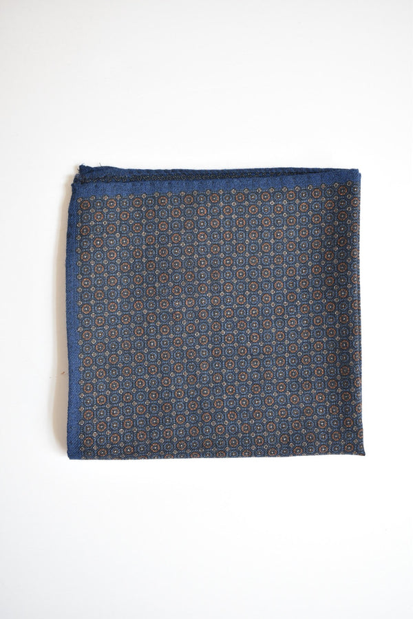 Wrightwood Double Face Pocket Square Navy