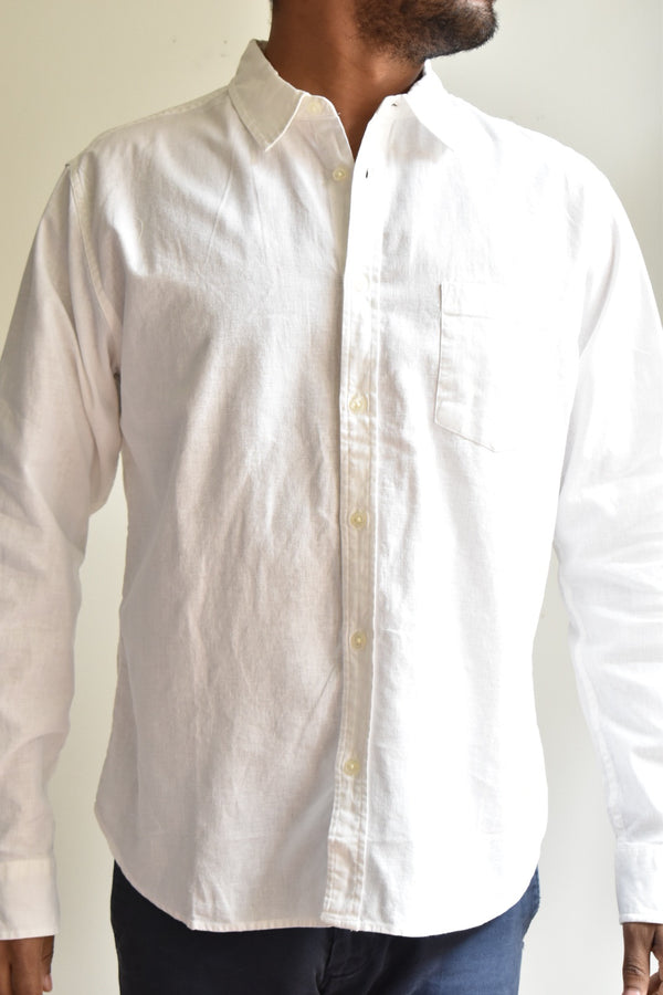 White Linen/ Cotton Shirt White