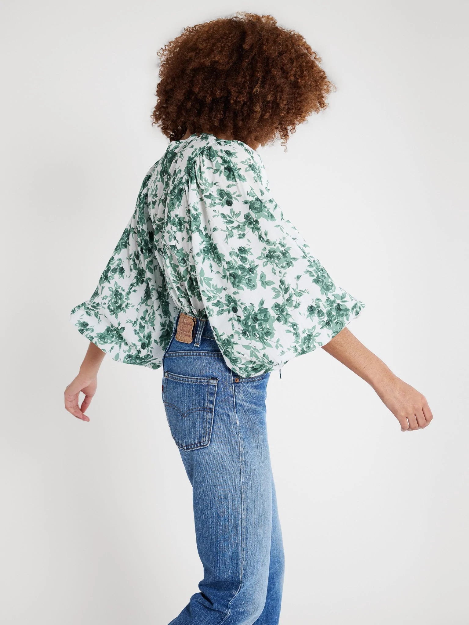 Mille Charlie Top in Green Bouquet