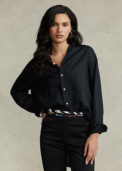 Polo Ralph Lauren Relaxed Fit Linen Shirt - Black