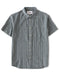 Linen Rustic Stripe Short Sleeve Shirt - indigo