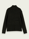 Wool-blend Rib Knit Turtleneck Pullover